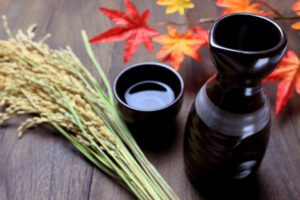 sake-bottle-with-rice-ear