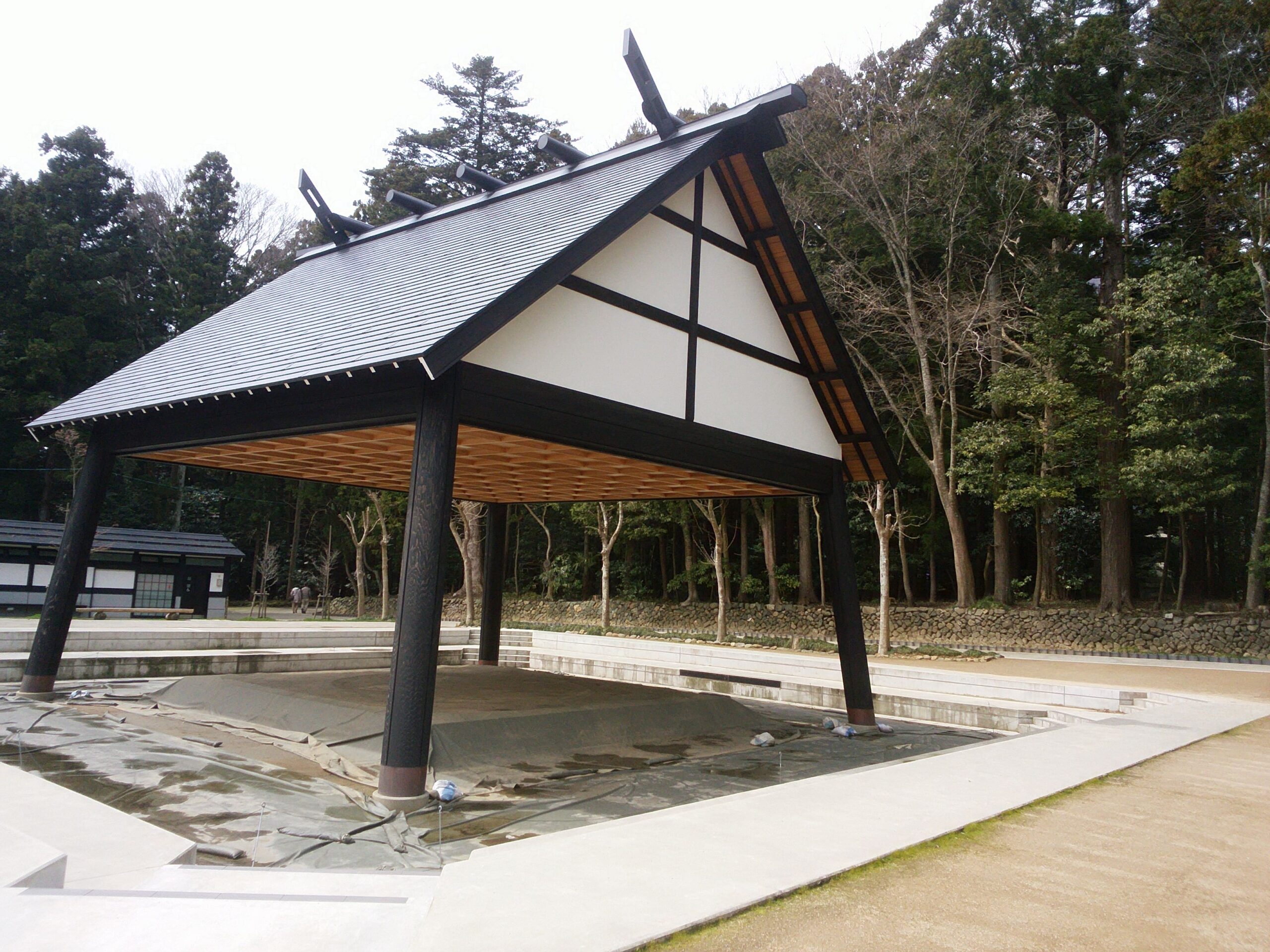 Sumo Dohyo in the precinct of Shinto shrine