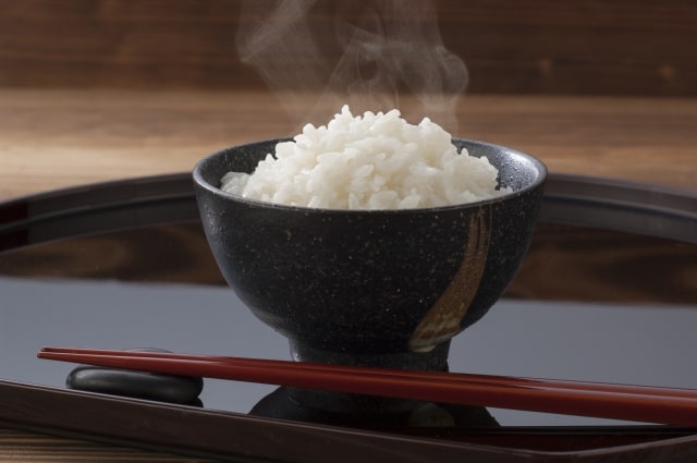  steaming hot freshly made rice