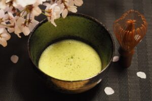Matcha with cherry blossom Matcha with cherry blossom